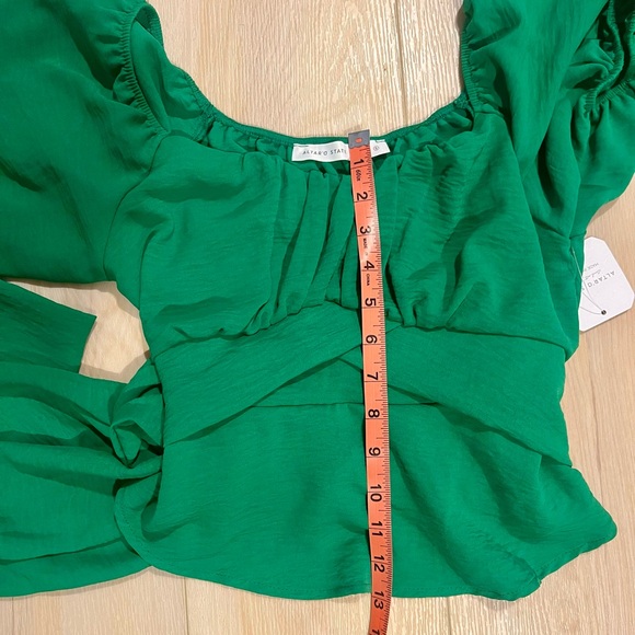 Altar'd State Puff Sleeve Cropped Peplum Top - Picture 3 of 5